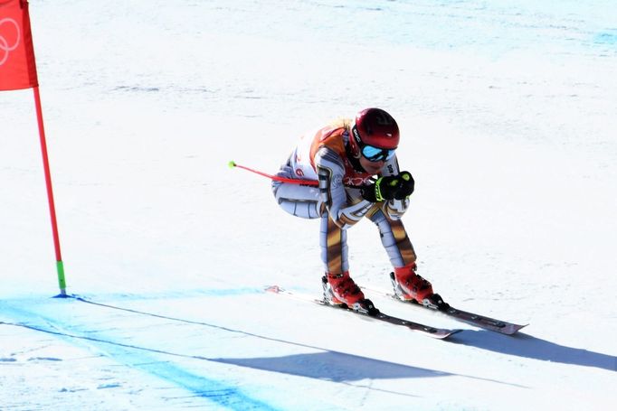 Ester Ledecká v super-G na ZOH 2018