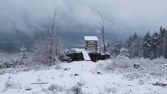 Do hor se vrátil sníh - Orlické hory, 24. dubna 2016