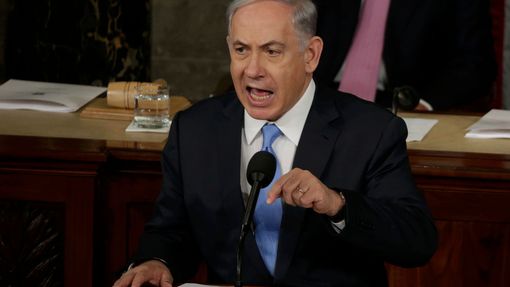 Benjamin Netanjahu v úterním projevu v Kongresu.