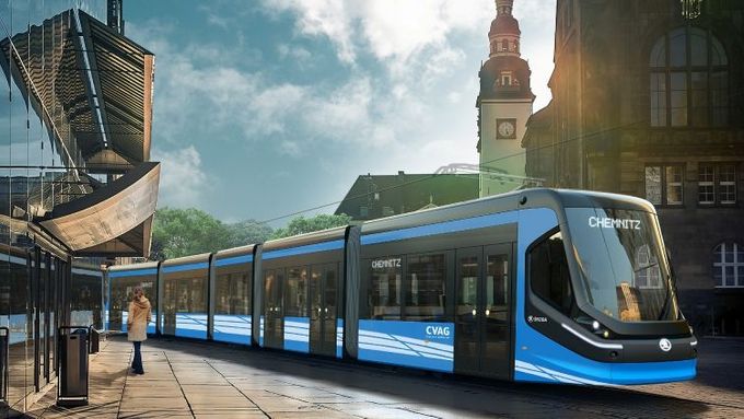 Plzeňská škodovka ukázala nový typ tramvaje, který bude jezdit v německém Chemnitzu