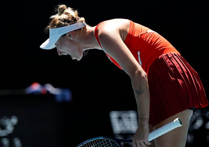 Australian Open 2022: Markéta Vondroušová v utkání třetího kola.