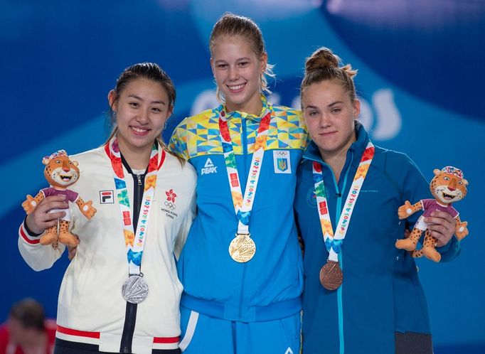 Veronika Bieleszová na olympiádě mládeže 2018 (vpravo)