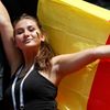Belgická fanynka v zápase Belgie - Tunisko na MS 2018