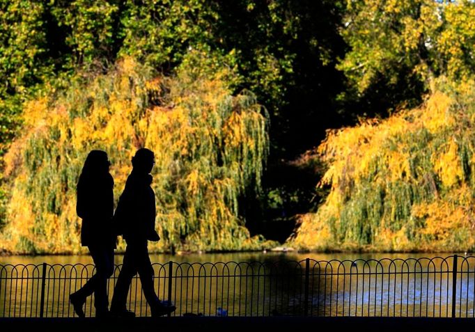 Romantika v londýnském St James's Park.