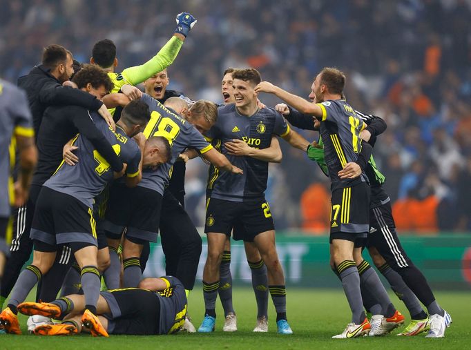 Soccer Football - Europa Conference League - Semi Final - Second Leg - Olympique de Marseille v Feyenoord - Orange Velodrome, Marseille, France - May 5, 2022 Feyenoord pl