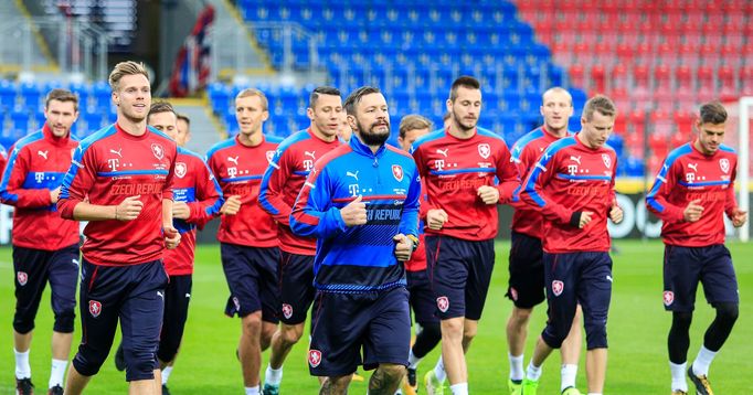 Trénink fotbalové reprezentace před zápasem se San Marinem