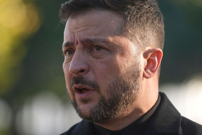 Ukrajinský prezident Volodymyr Zelenskyj po jednání v Bílém domě, 17. října 2025