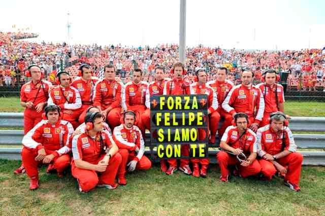 Massu podpořil i jeho tým Ferrari