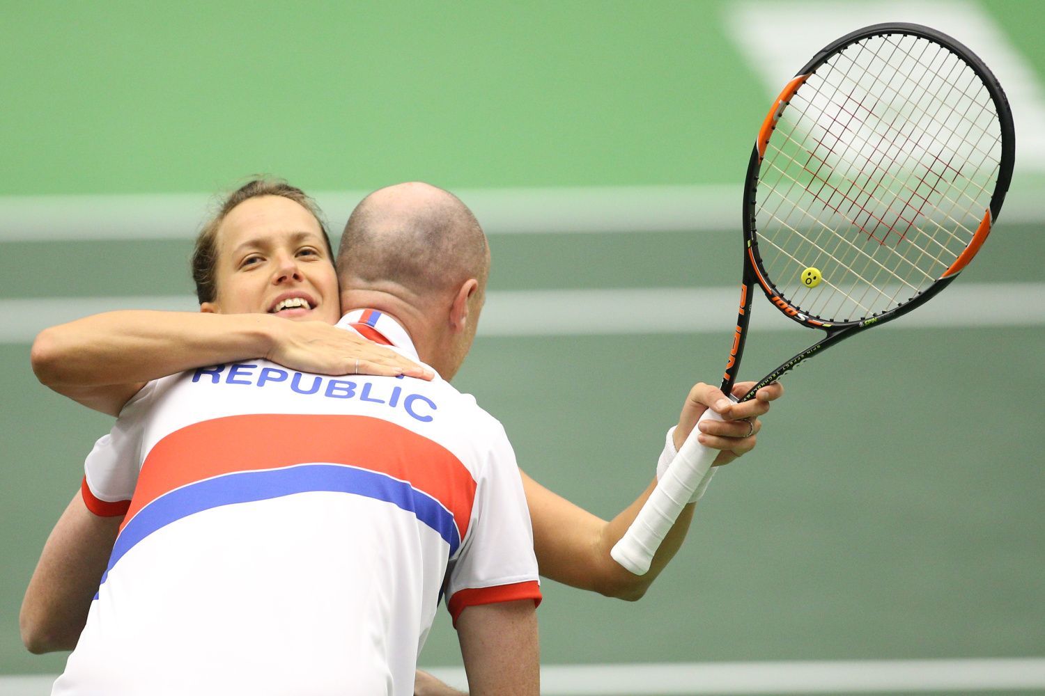 Fed Cup 2017: Barbora Strýcová a Petr Pála