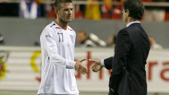 David Beckham a reprezentační kouč Fabio Capello