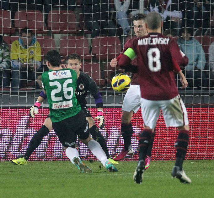 Fotbal, Gambrinus liga, Sparta - Jablonec:   Marek Matějovský (8) - Lukáš Třešňák (26)