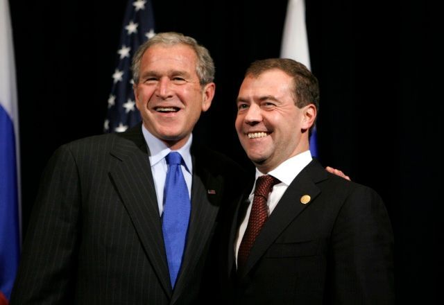 Medveděv a Bush