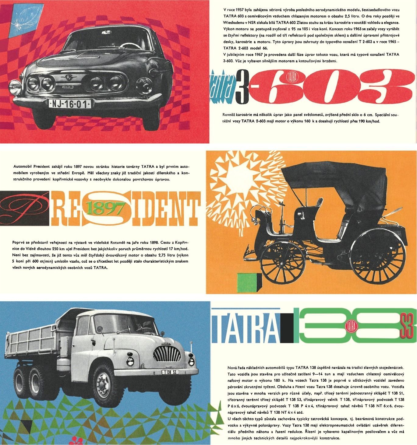 Tatra – osobní automobily na plakátech a v prospektech, 1945–1999