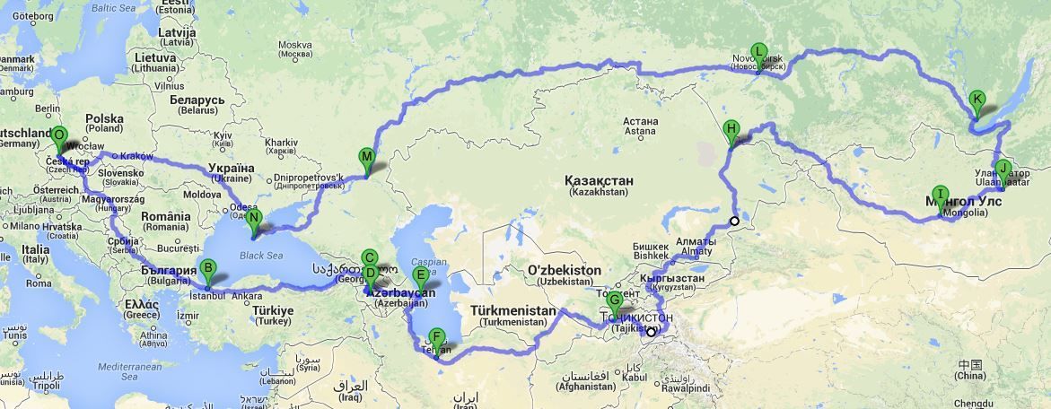 Expedice Mongolsko 2014 - mapa