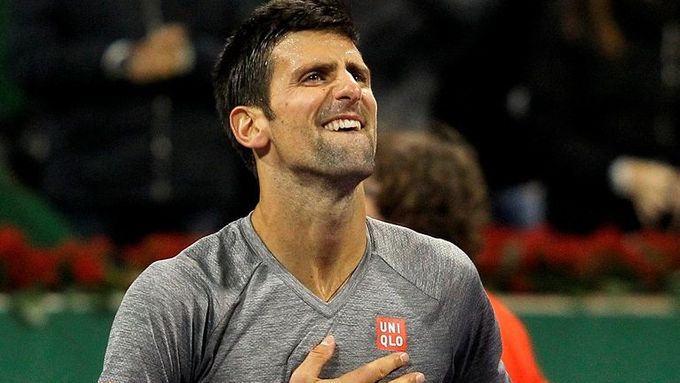 Novak Djokovič po vítězství nad Andym Murraym.