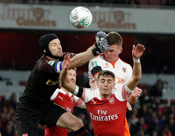 fotbal, anglický Ligový pohár, Blackpool - Arsenal, Petr Čech