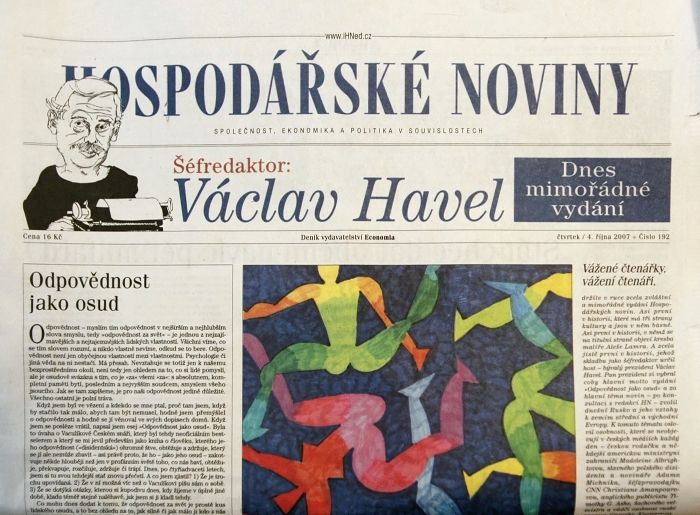 Hospodářské noviny - Václav Havel šéfredaktorem