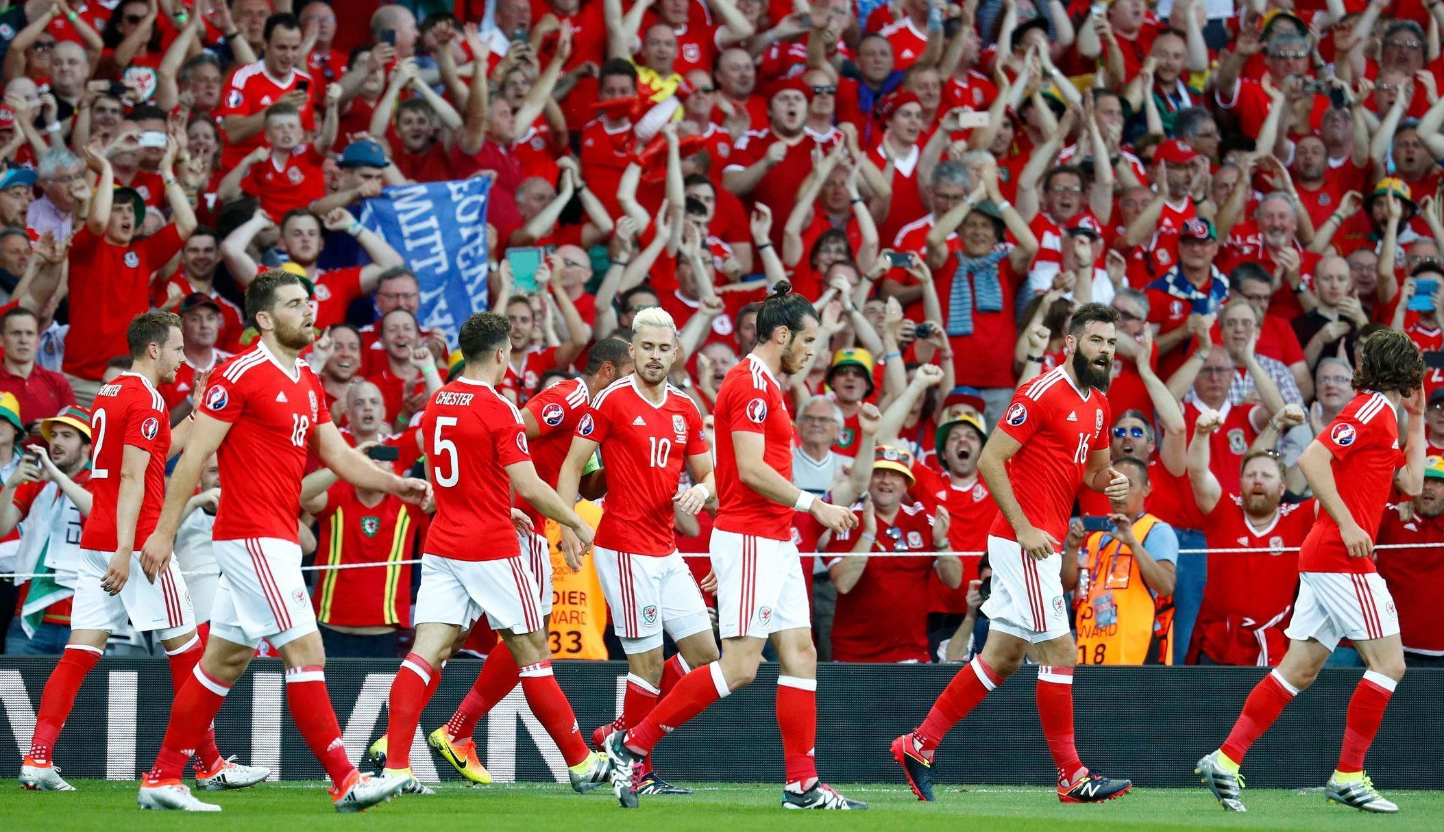 Euro 2016, Rusko-Wales: Wales slaví gól na 0:1