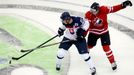 Canada's Brayden Schenn (R) and Slovakia's Ladislav Nagy (L) chase the puck during the first period of their men's ice hockey World Championship group A game at Chizhovka