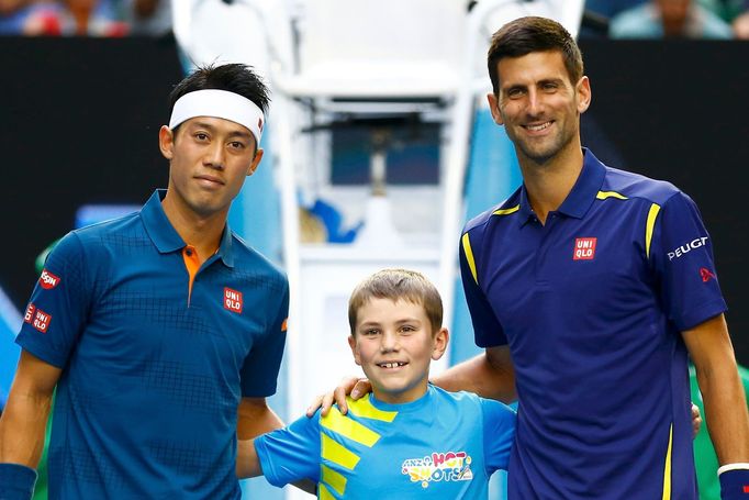 Kei Nišikori a Novak Djokovič na Australian open 2016