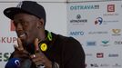 Usain Bolt na tiskové konferenci před Zlatou tretrou