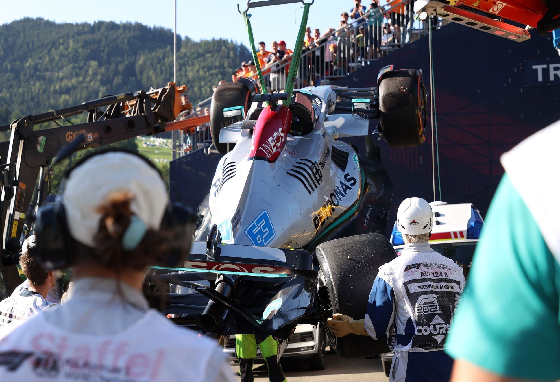 George Russell, Mercedes při GP Rakouska F1 2022