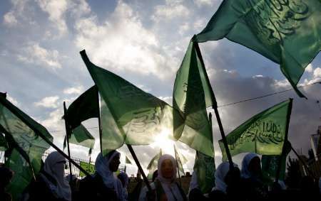 Demonstrace příznivkyň Hamasu