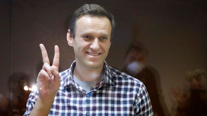 Významný kritik ruského režimu Alexej Navalnyj na snímku z 20. února 2021 během soudního procesu