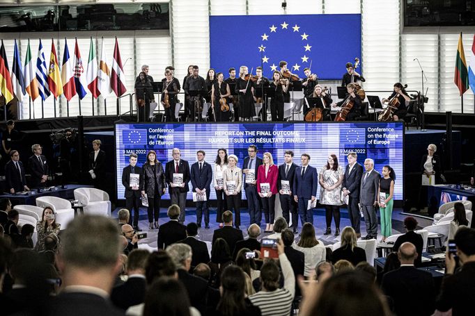 Slavnostní zakončení Konference o budoucnosti EU ve Štrasburku.