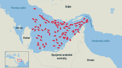 Hormuzský průliv - Mapa (Irán)