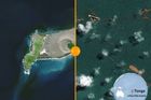 Erupce ukrojila část ostrova. Satelity odhalují následky výbuchu podmořské sopky