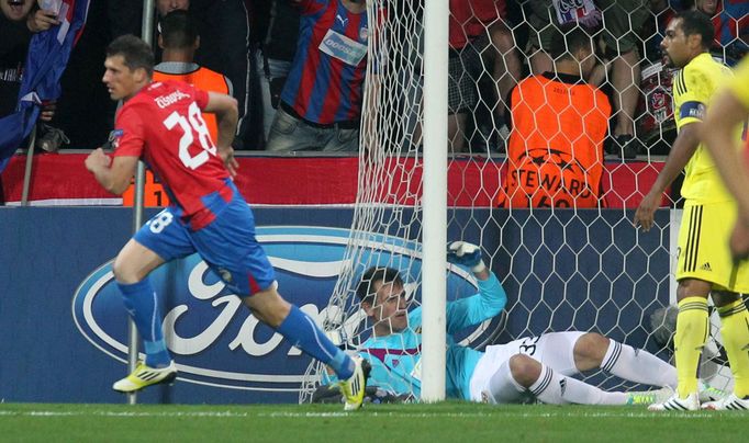 Fotbal, LM, Plzeň - Maribor: Marián Čišovský slaví gól na 1:0