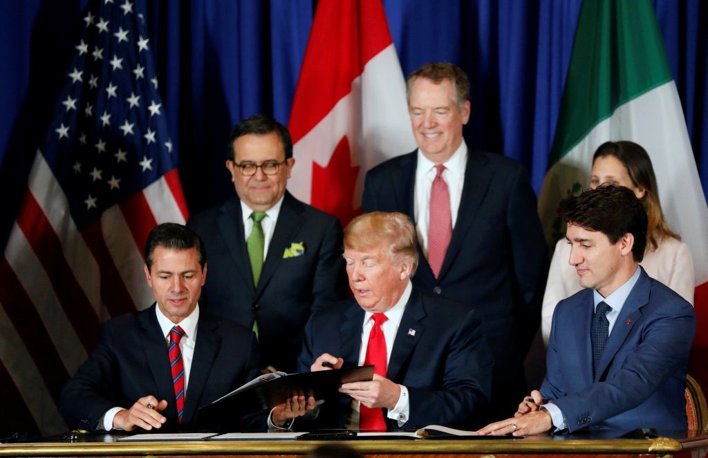 Nieto Trump Trudeau podpis USMCA