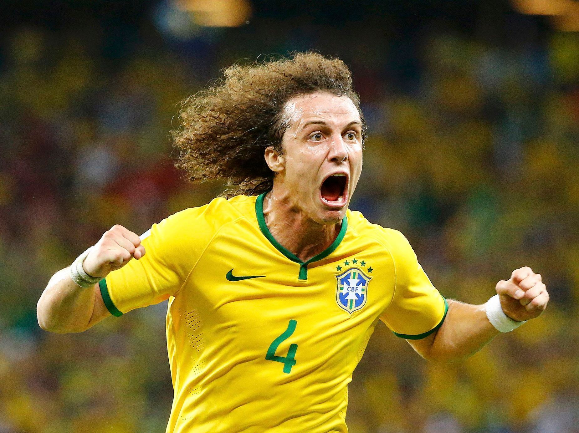 MS 2014, Brazílie-Kolumbie: David Luiz slaví gól