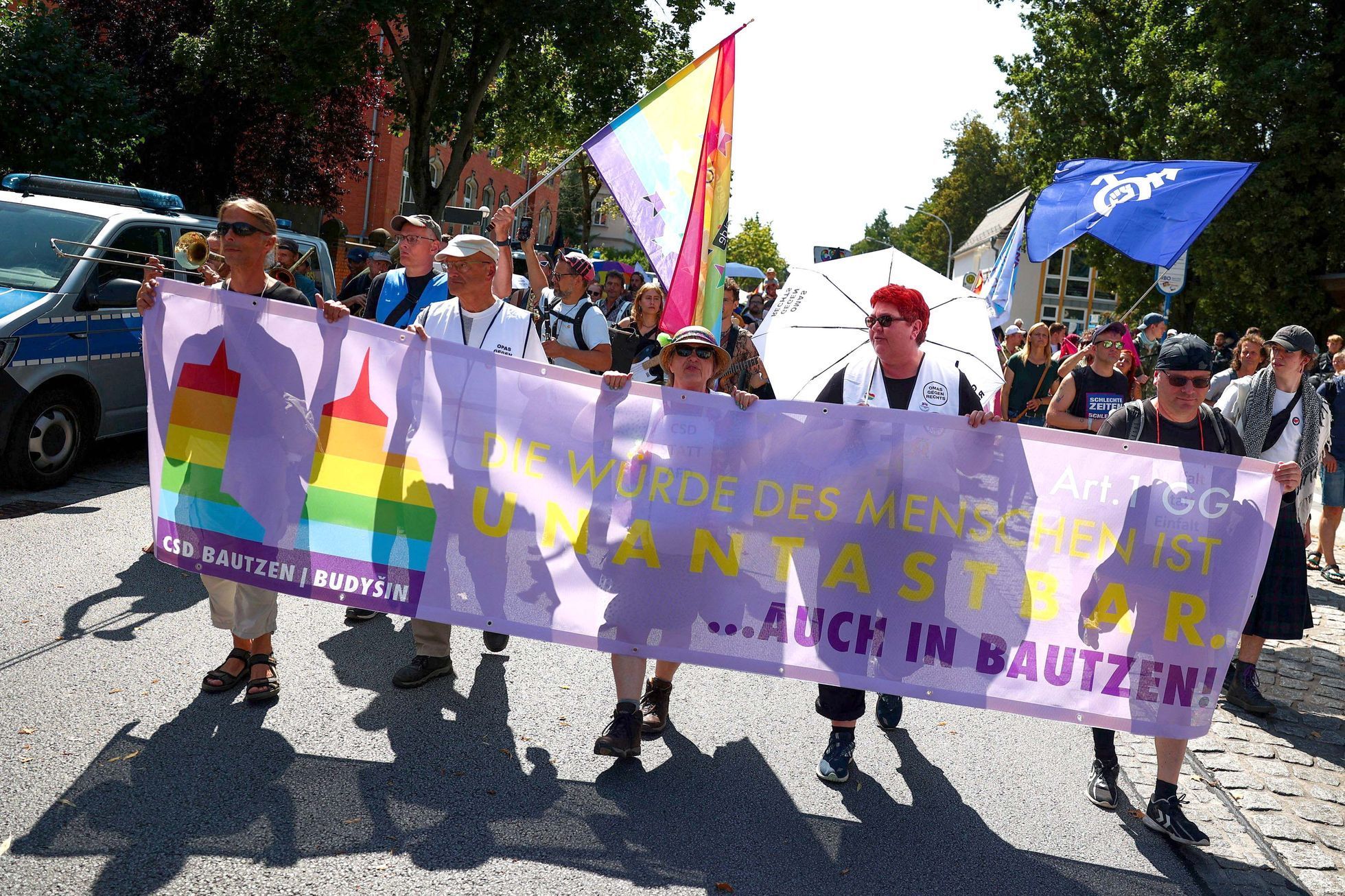 Německo, Budyšín, LGBT, neonacisté, demonstrace
