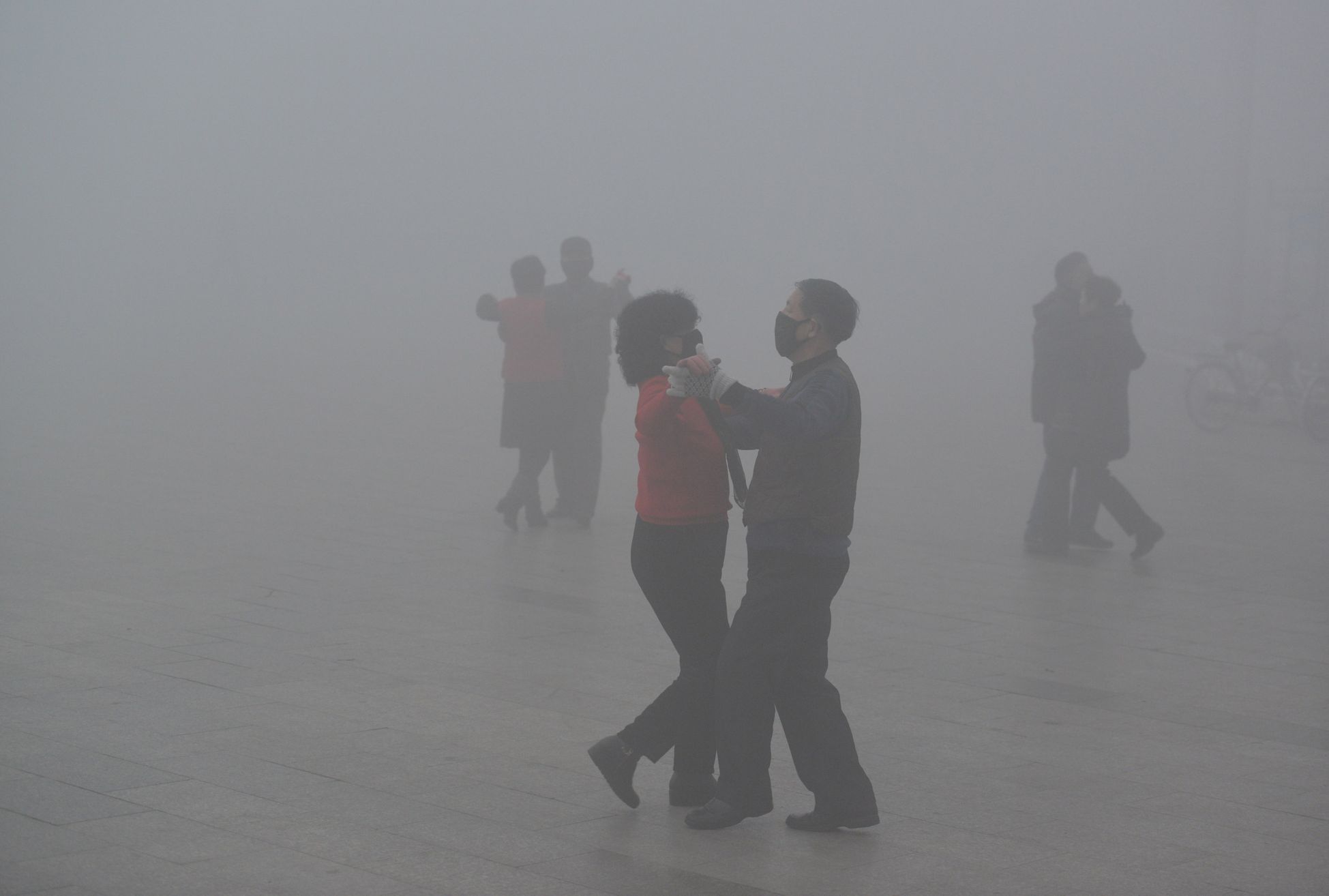 Smog ve Fu-jang v provincii An-chuej, Čína, leden 2017