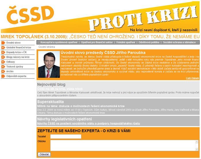 čssd - proti krizi