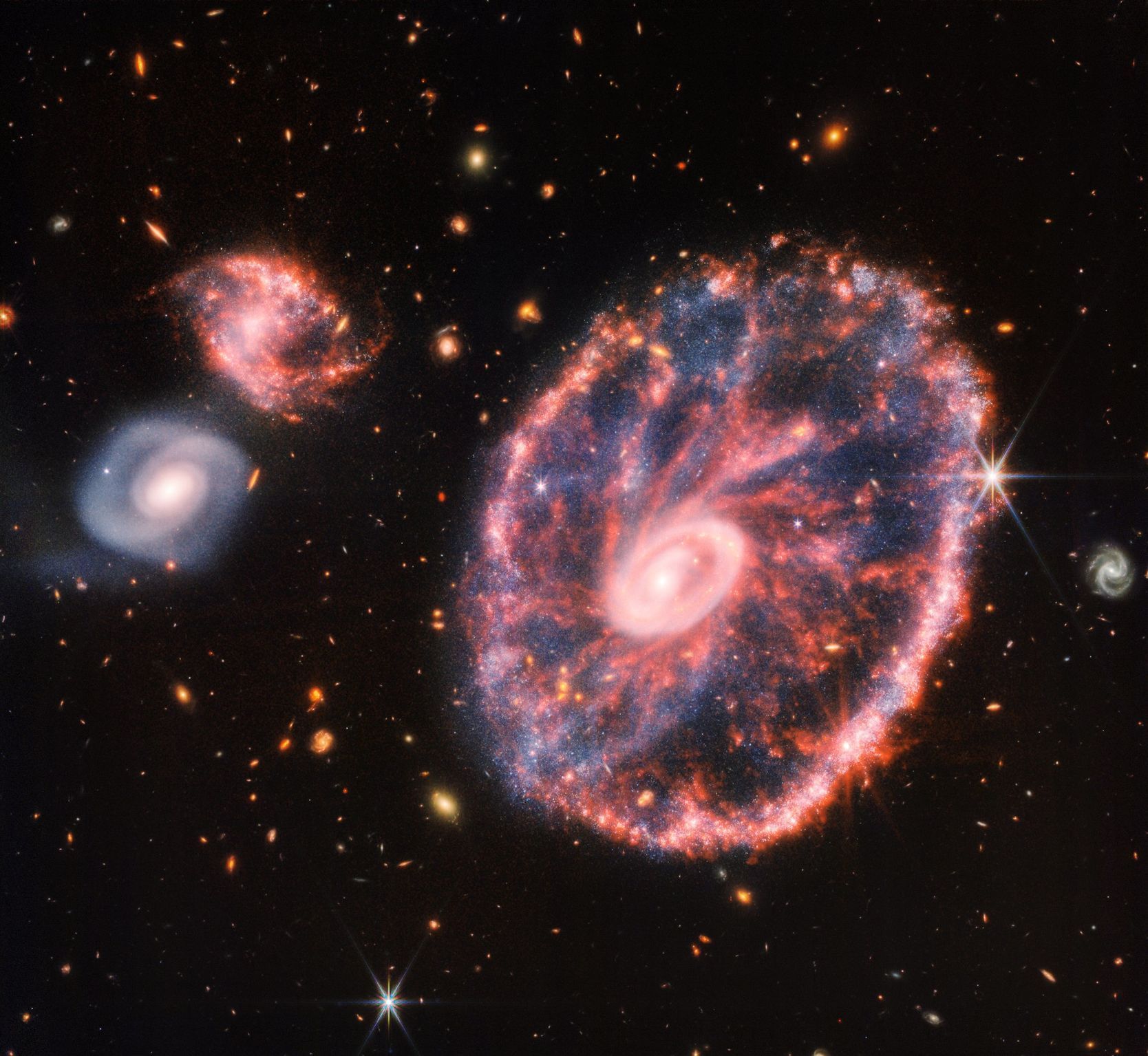 james webb nasa jupiter galaxie kolo od vozu