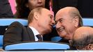 MS 2014, Argentina-Německo: Vladimir Putin a Sepp Blatter