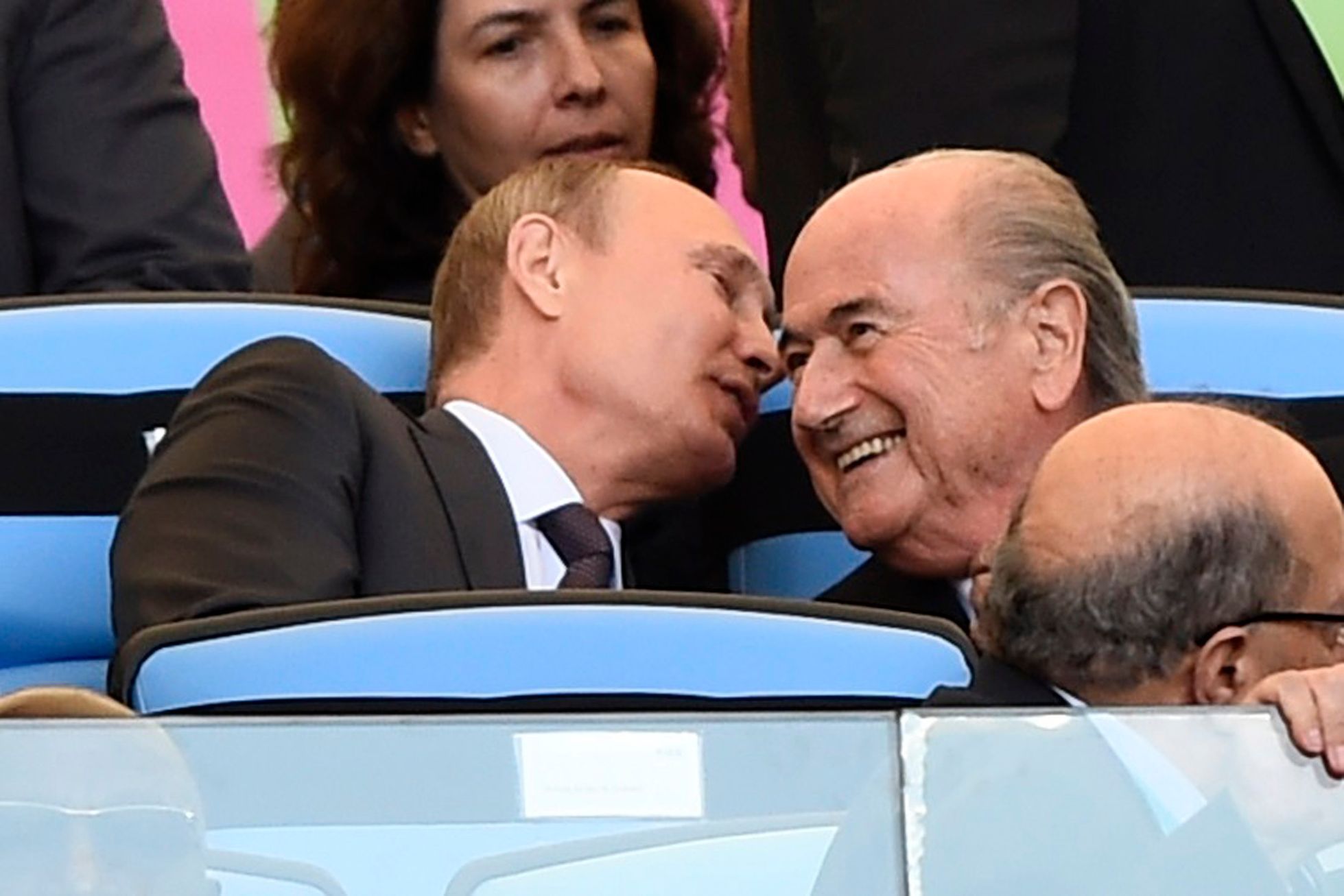 MS 2014, Argentina-Německo: Vladimir Putin a Sepp Blatter
