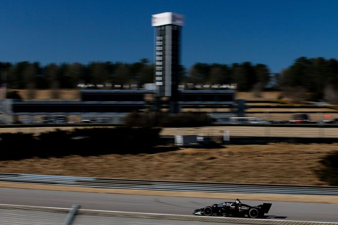 Romain Grosjean při prvních testech monopostu IndyCar.