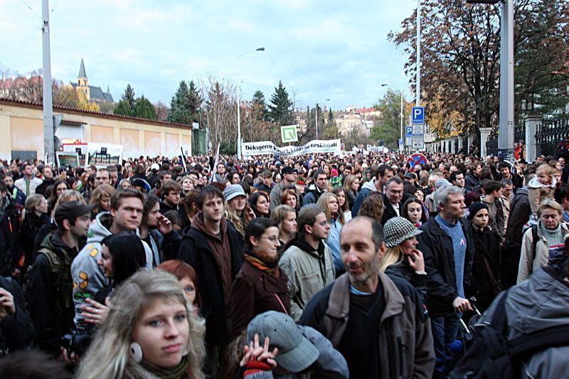 Demonstrance na Albertově