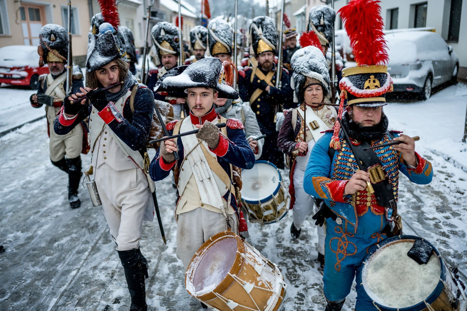 Napoleon, Slavkov, bitva rekonstrukce, 2023, voják, vojáci, Magazín