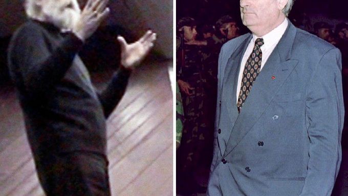 Vlevo fotografie Radovana Karadžiče dnes, vpravo v říjnu 1995.