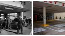 A combination picture shows (L) U.S. Secret Service agents and local police examining the presidential limousine as it sits parked at Parkland Memorial Hospital in Dallas, Texas under a sign reading "Ambulances Only" as President John F. Kennedy is treated inside the hospital after being shot while driving through the streets of Dallas on November 22, 1963 in this White House handout photograph and (R) the same parking area for ambulances outside the emergency room at Parkland Memorial Hospital in Dallas, Texas November 9, 2013.