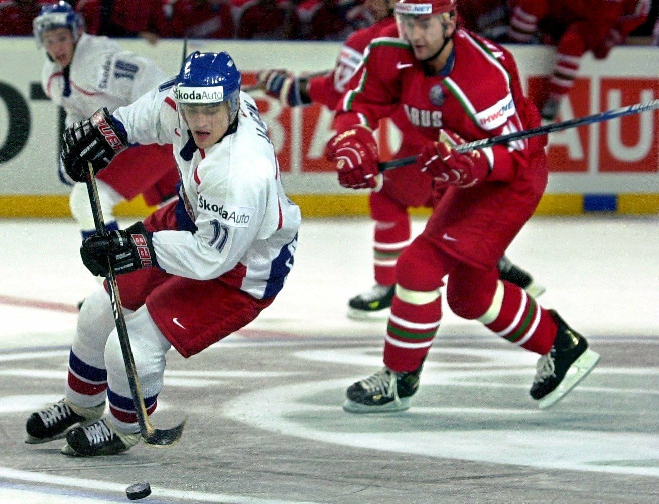 Viktor Ujčík na MS 2001 v zápase proti Bělorusku
