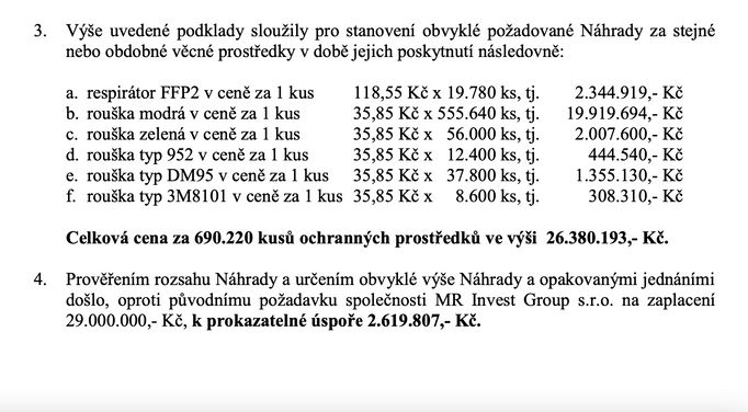 Vyčíslení náhrady za zabavené zboží v Lovosicích.