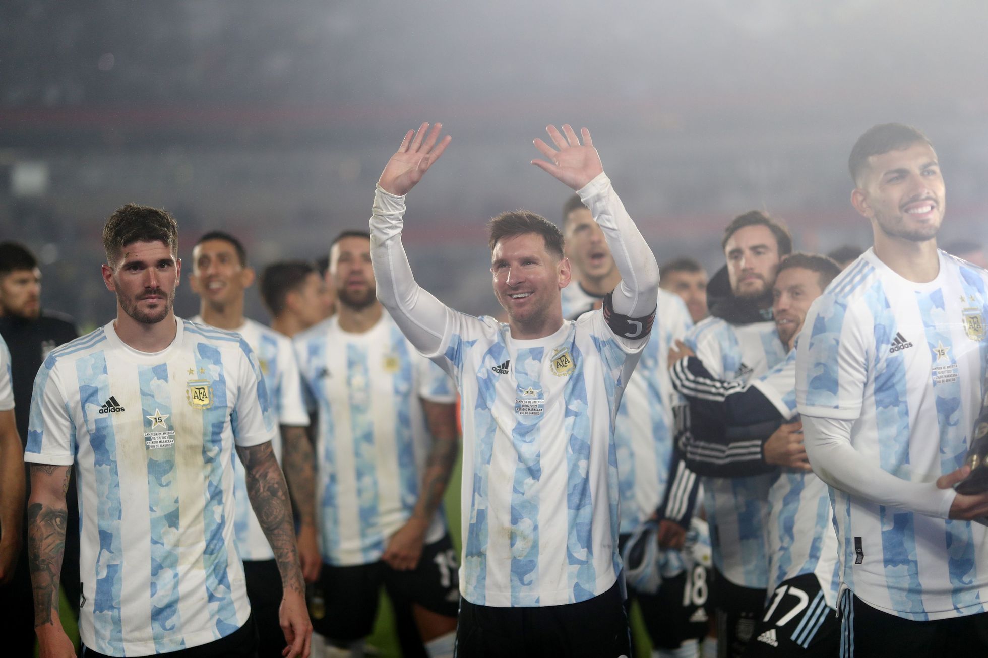 Lionel Messi se spoluhráči z argentinské reprezentace v kvalifikaci MS