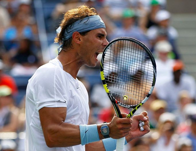 Rafael Nadal na US Open slaví vyřazení Chorvata Dodiga