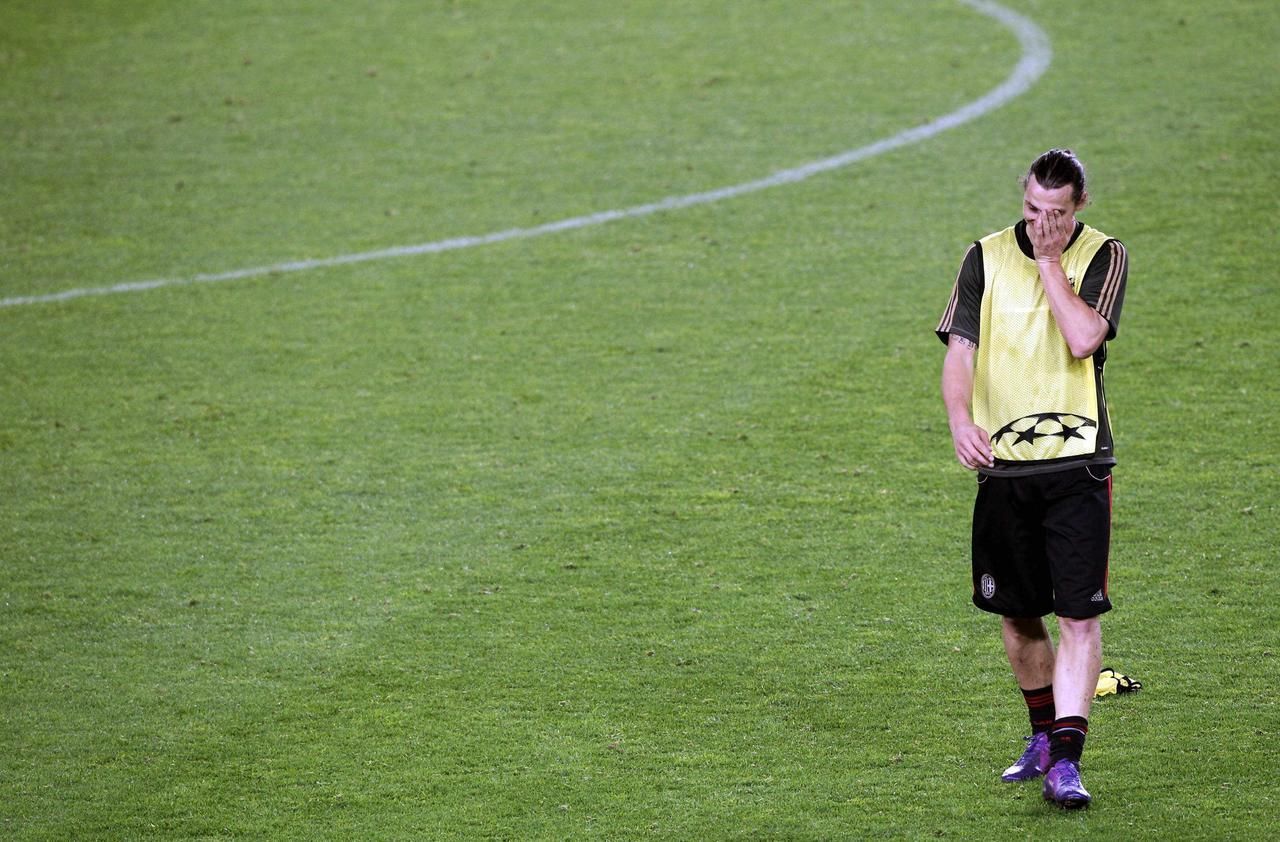 Zlatan Ibrahimovič při tréninku v Barceloně